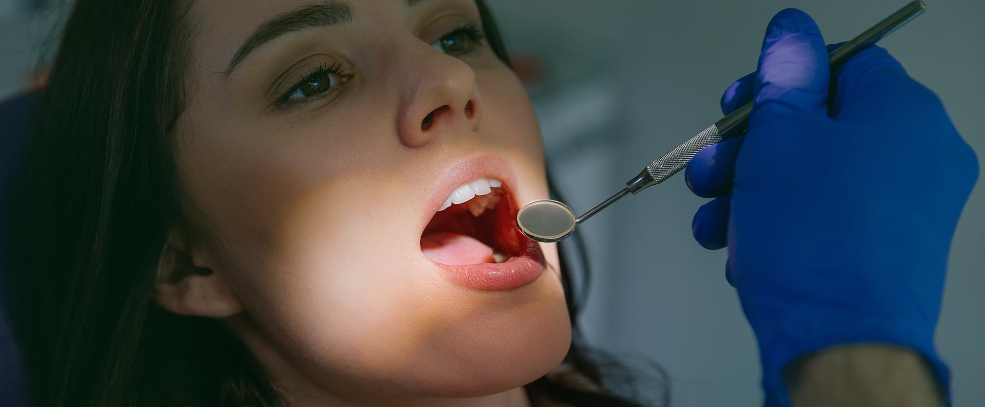 Woman having dental inspection at the clinic
